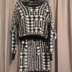 Skirt and shirt sweater set